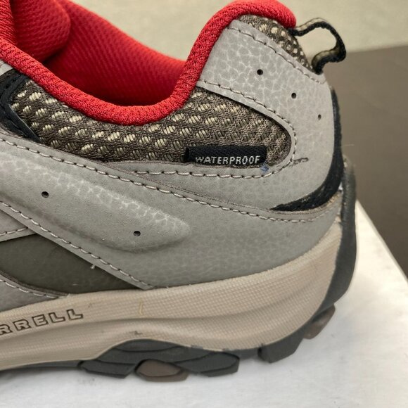 Merrell Boy's Moab 3 Mid Waterproof Hiking Shoe, Boulder/Red, Size 7 US Big Kid - Picture 11 of 16